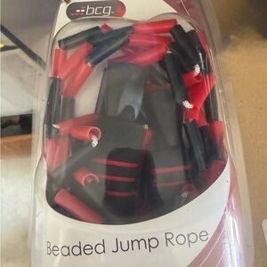 bcg Beaded Jump Rope – Black and Red Fitness Rope